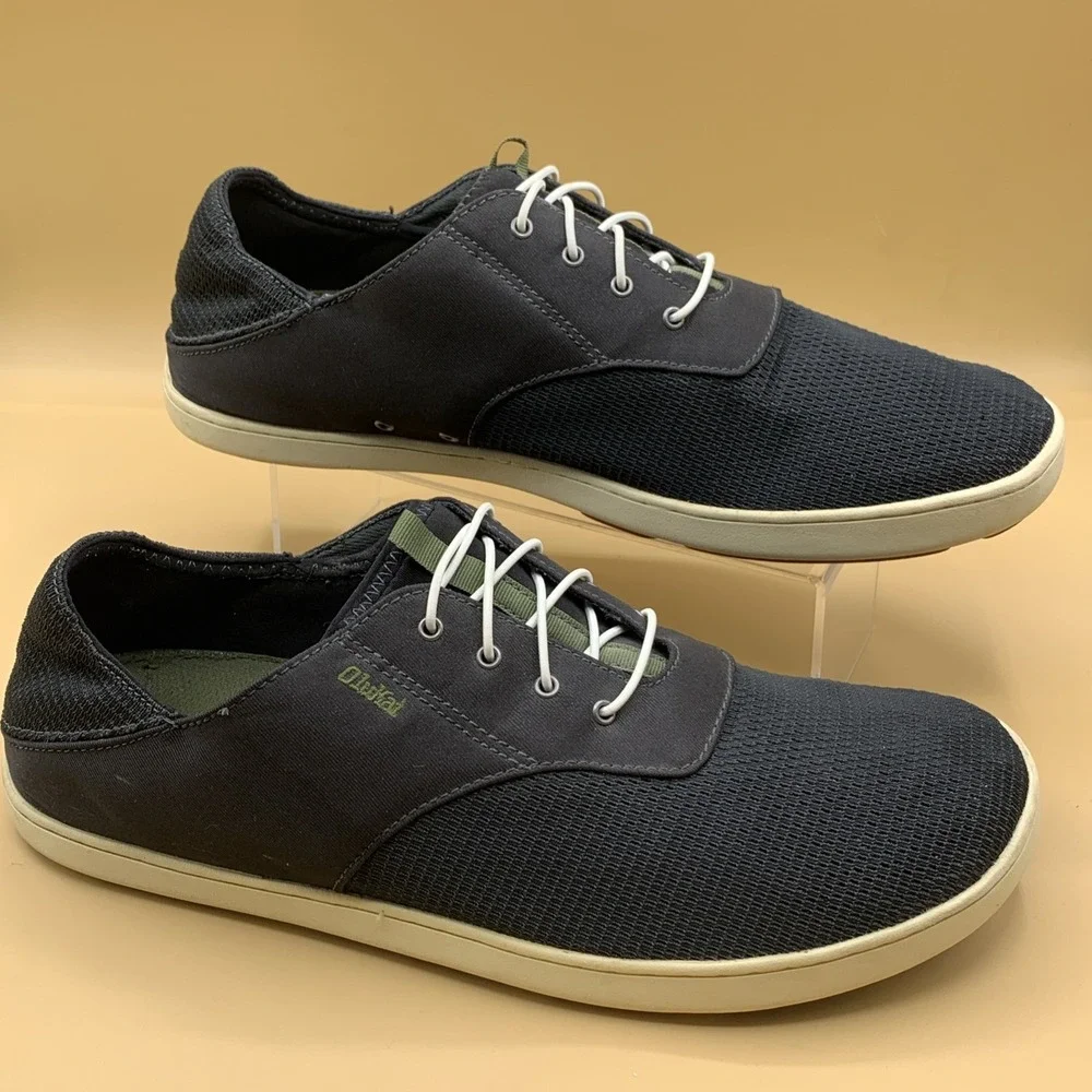 OluKai Nohea Moku No Tie Boat Shoe Men's Sz 12 Blue Slip On Convertible Sneaker